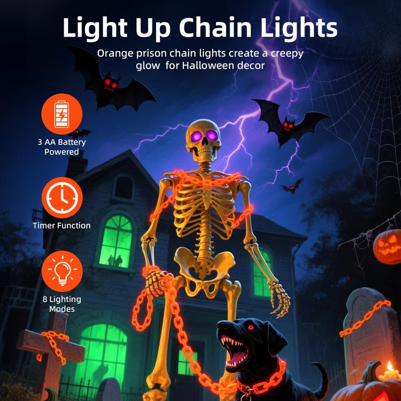 💥Halloween Chain-Link String Lights✨🕯️