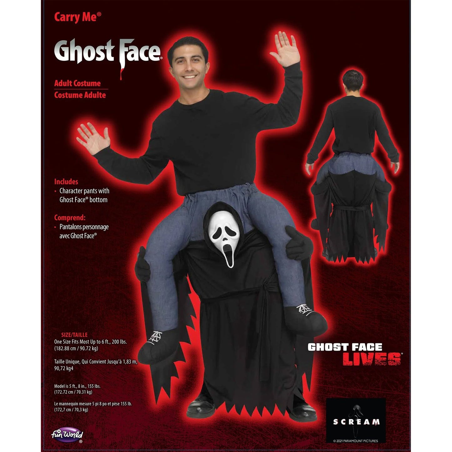 Ghost Face Carry Me Costume for Adults, Scream