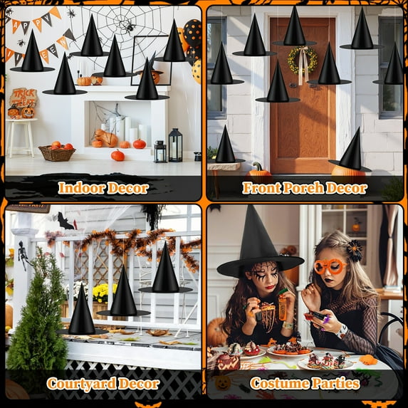 Zsiparty Halloween Black Witch Hats for Home Party Yard