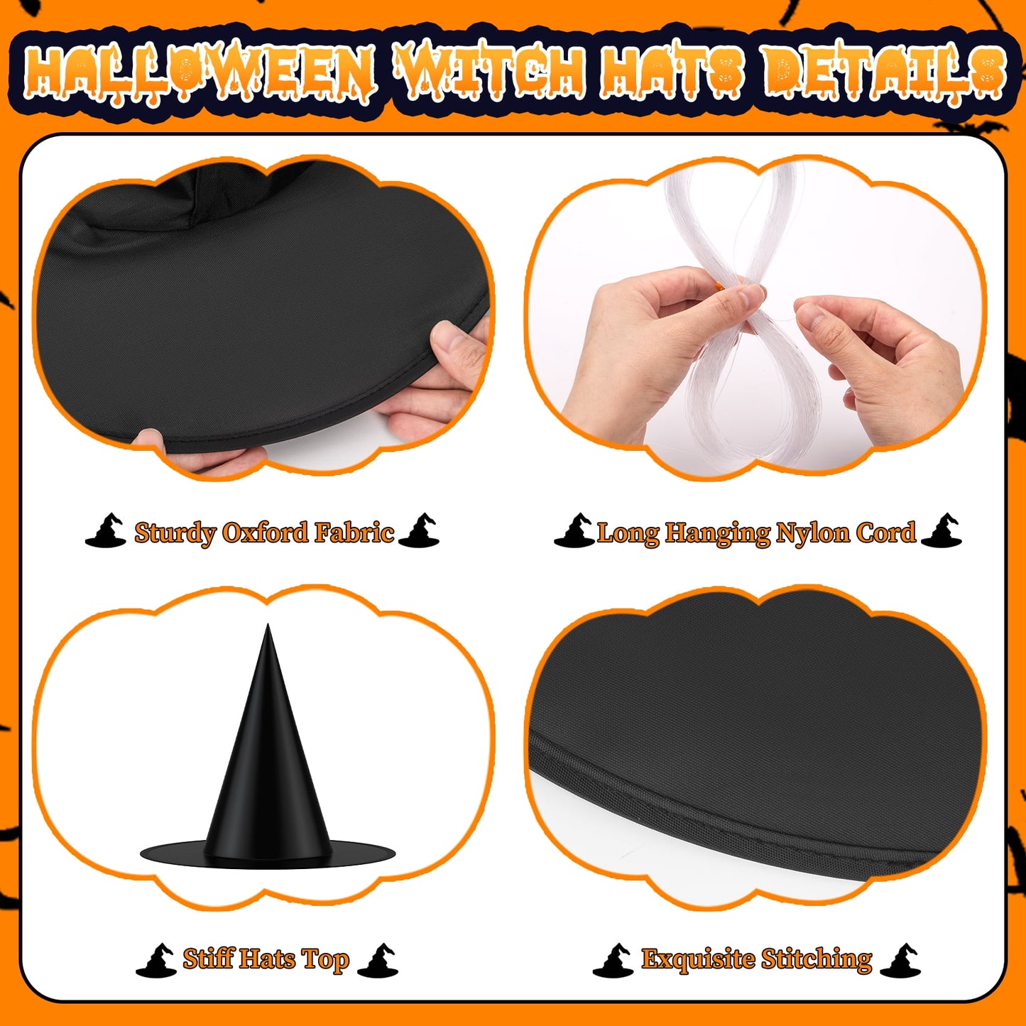 Zsiparty Halloween Black Witch Hats for Home Party Yard