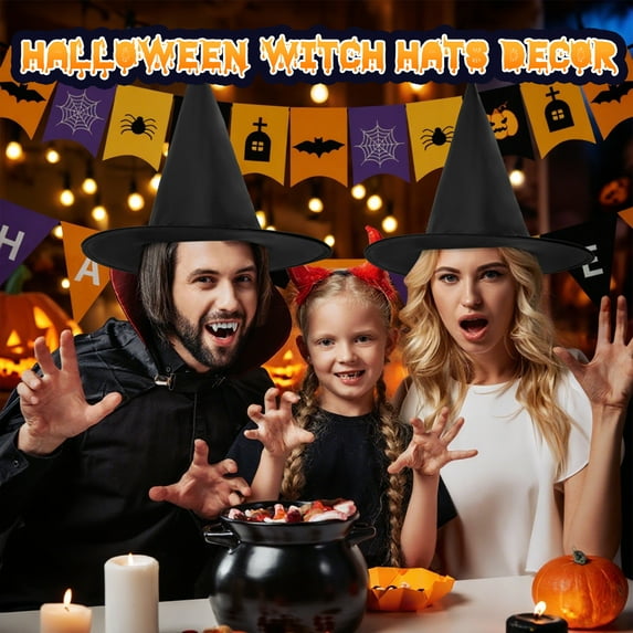 Zsiparty Halloween Black Witch Hats for Home Party Yard