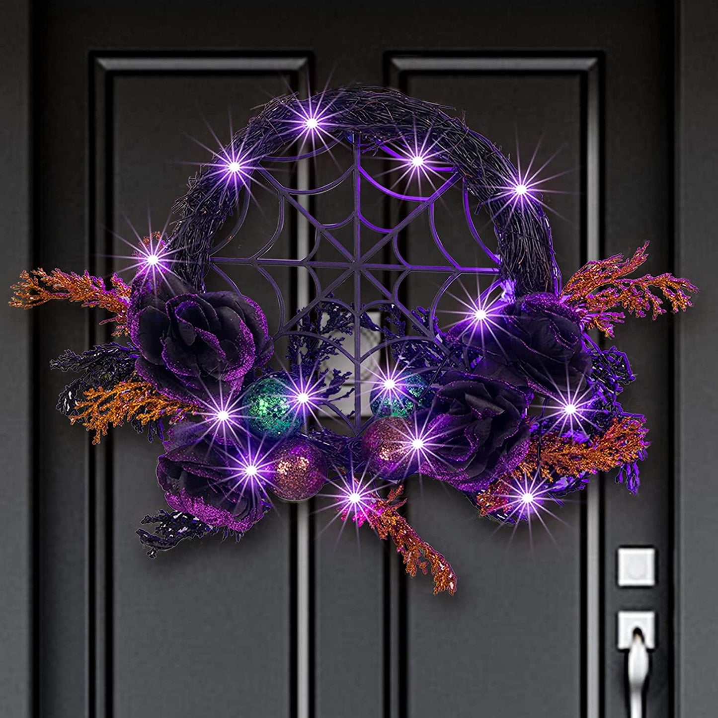 LED Halloween Wreaths for Front Door