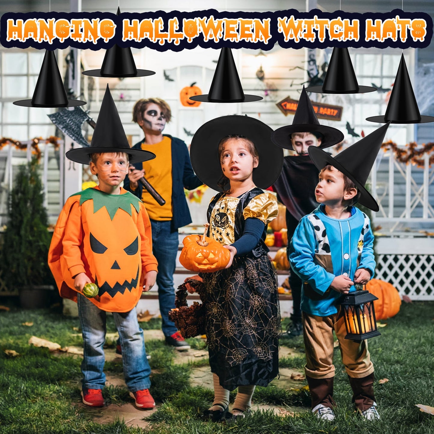 Zsiparty Halloween Black Witch Hats for Home Party Yard