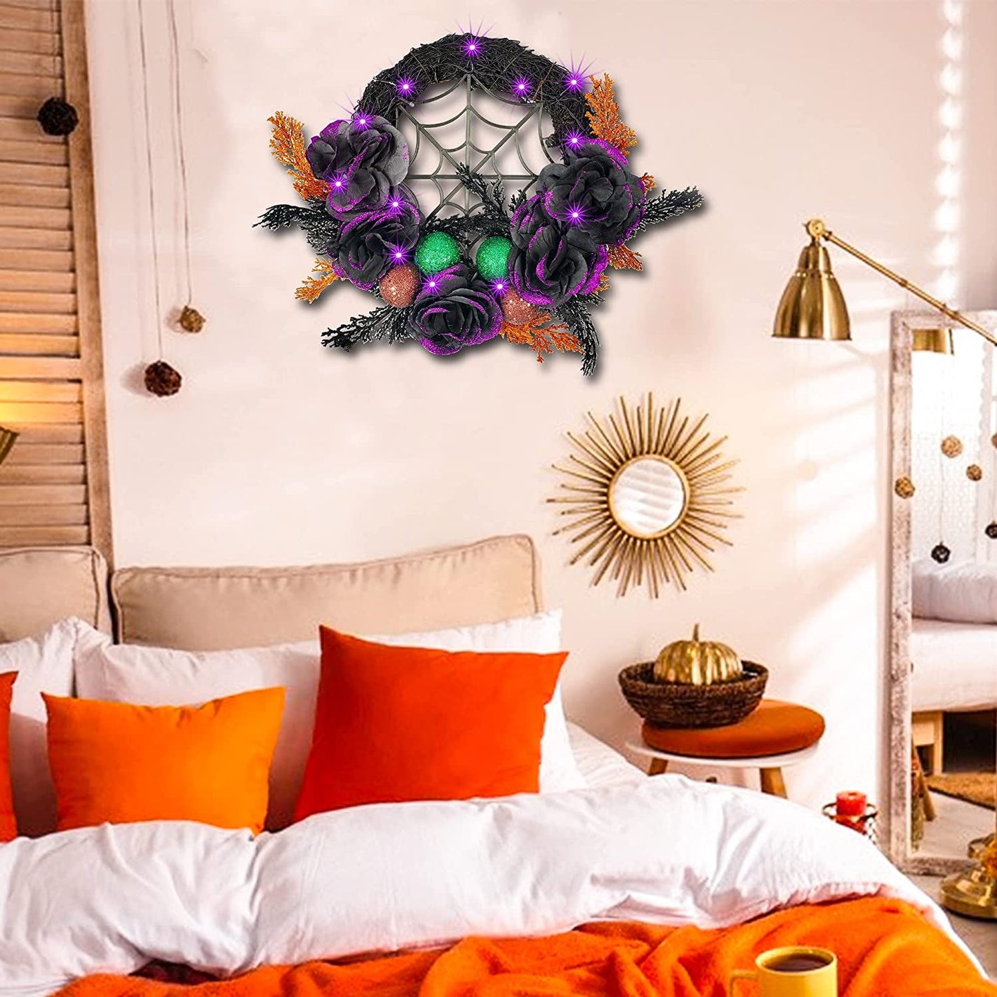 LED Halloween Wreaths for Front Door