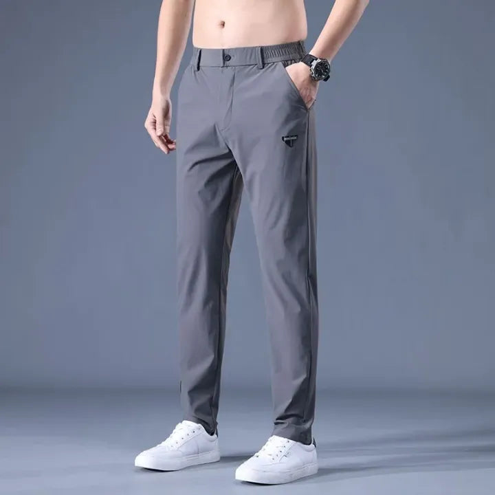Summer elastic ice silk thin trousers