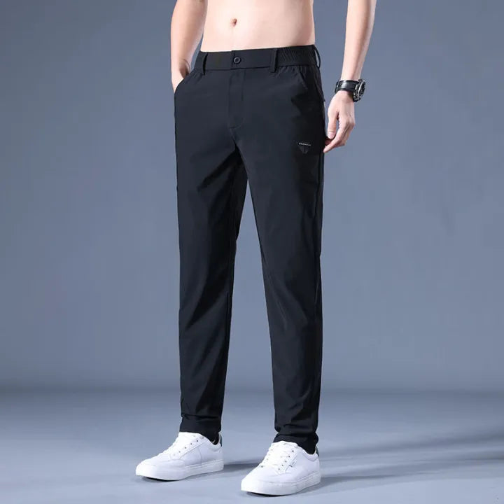 Summer elastic ice silk thin trousers