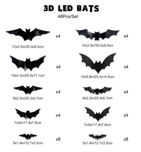 🦇Halloween 3D Lighted Bats