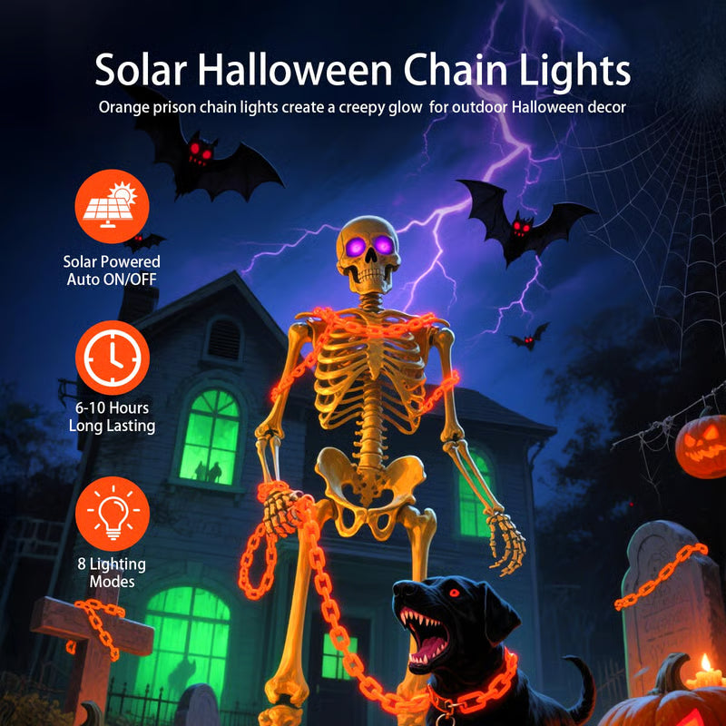 💥Halloween Chain-Link String Lights✨🕯️