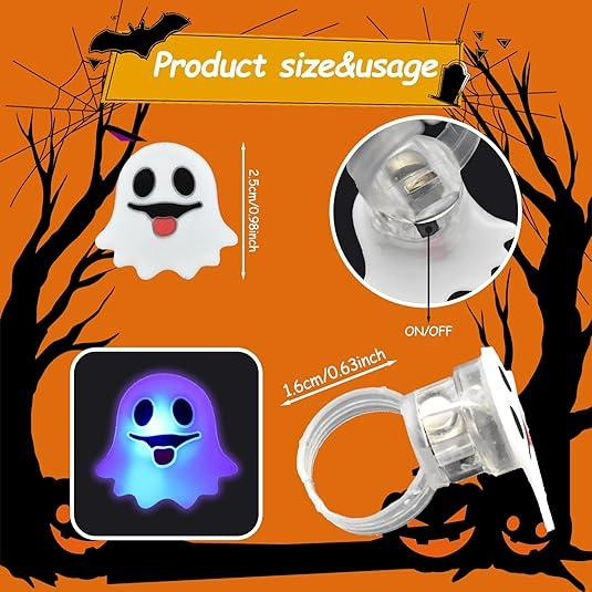 🎁Hot Sale Promotion 49% OFF🔥 Halloween 50Pcs LED glowing ring