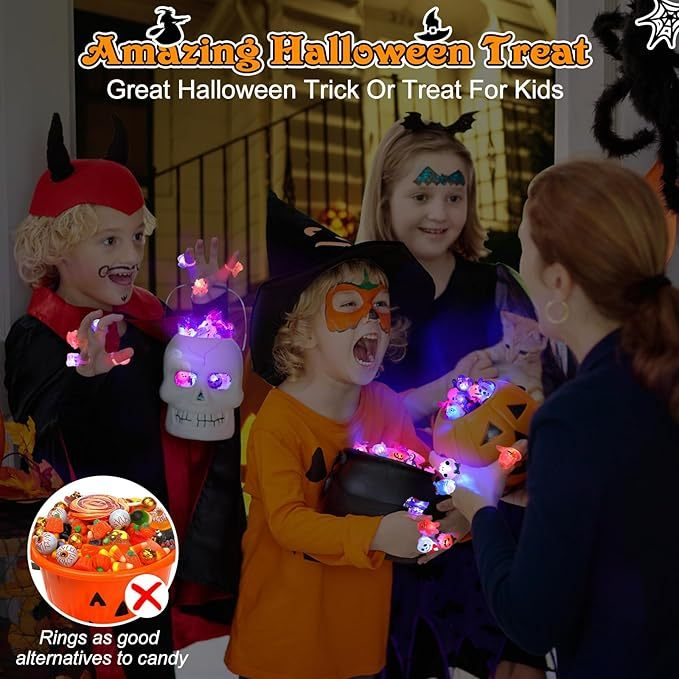 🎁Hot Sale Promotion 49% OFF🔥 Halloween 50Pcs LED glowing ring