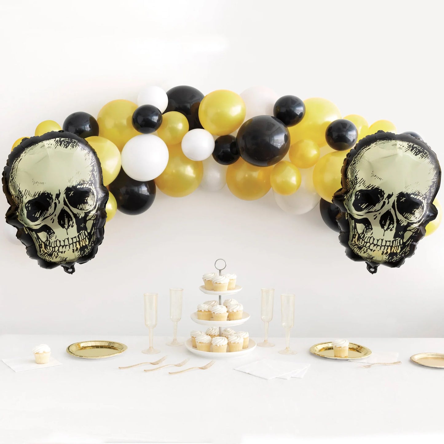 Gold Skull Foil and Latex Balloon Arch Kit