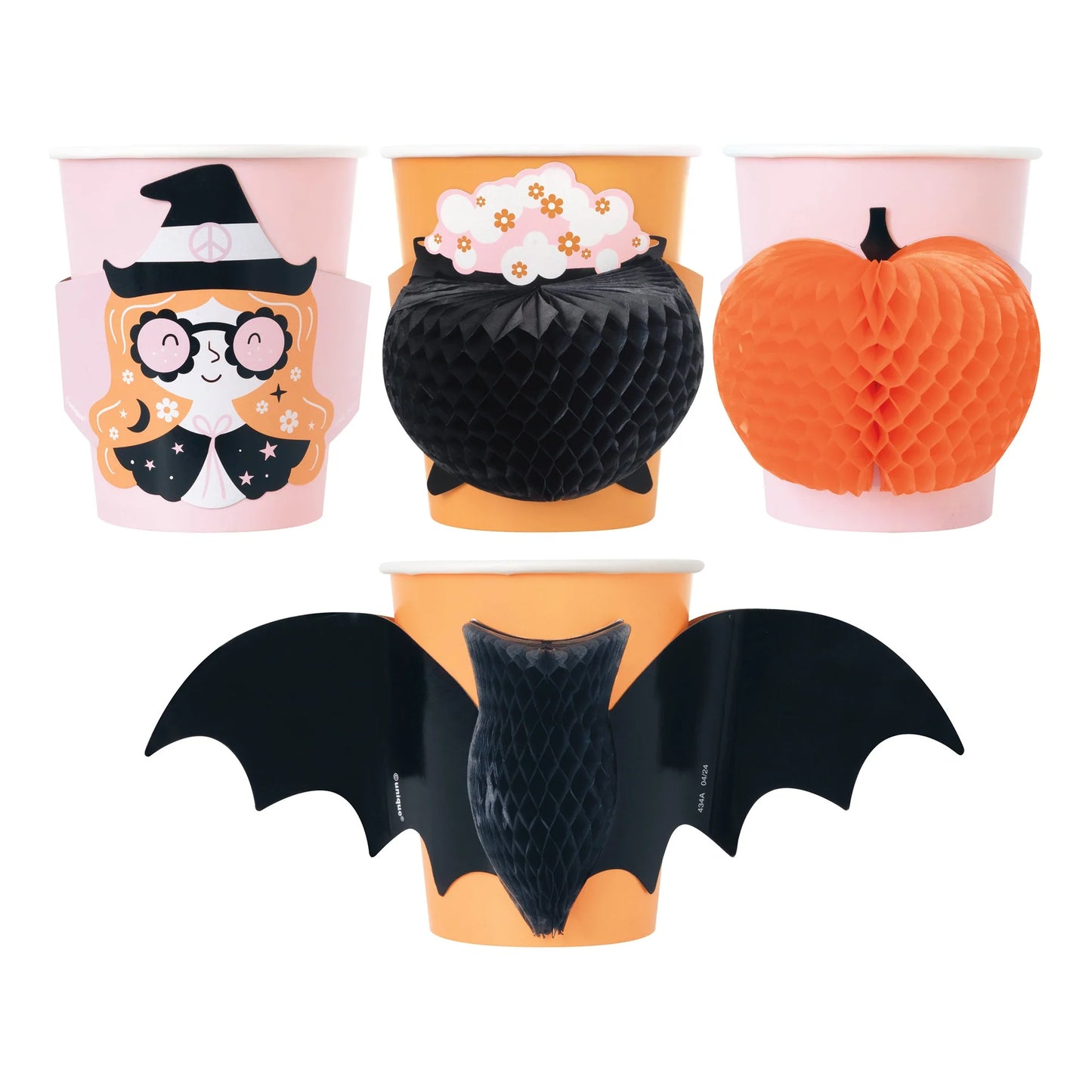 Groovy Halloween Paper Cups with Pop-Outs,