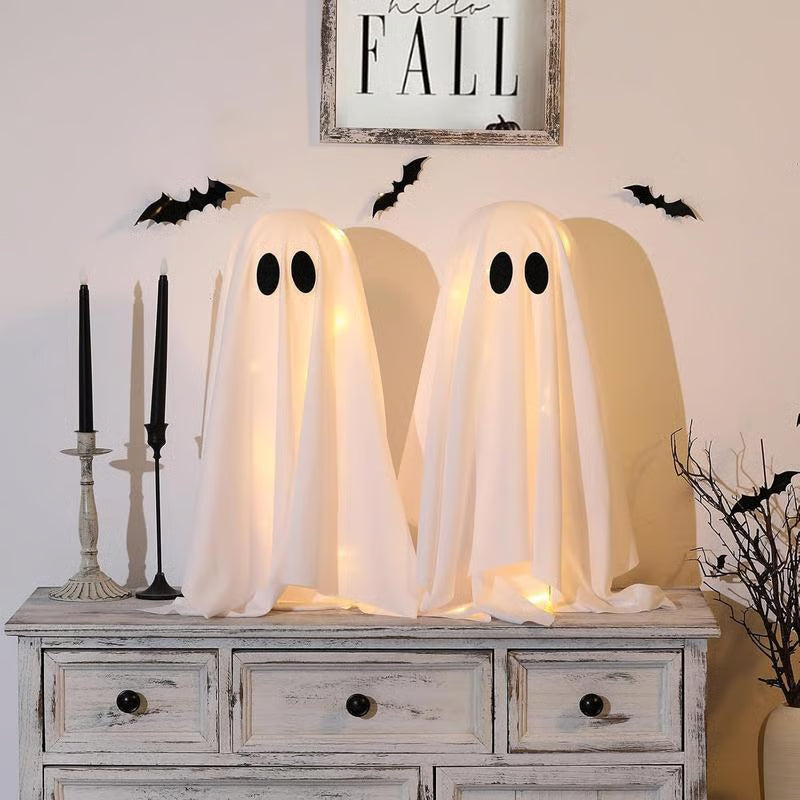 Spooky Ghosts with String Lights