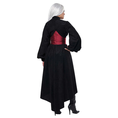 Vampire Corset Coat Costume for Adults, Black Coat