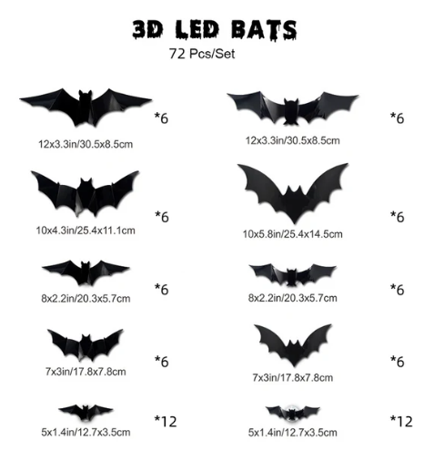 🦇Halloween 3D Lighted Bats