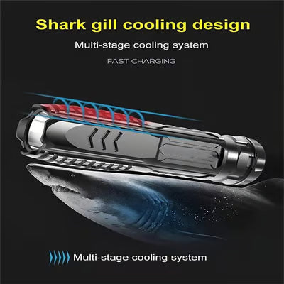 Multifunctional waterproof strong light flashlight