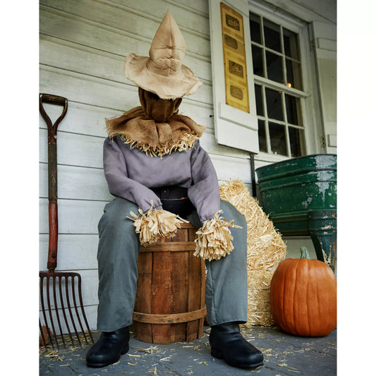 4 Ft 6 In Sitting Scarecrow Animatronic