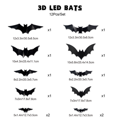 🦇Halloween 3D Lighted Bats