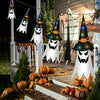 Halloween Decorations Outdoor Flying Ghost Hats Hanging Witch Hat for Tree Decor with Lights