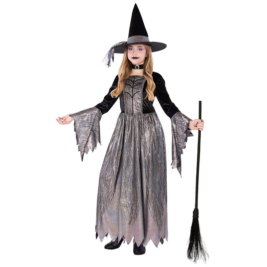 🎃Halloween Silver Witch Costume for Kids, Silver Dress
