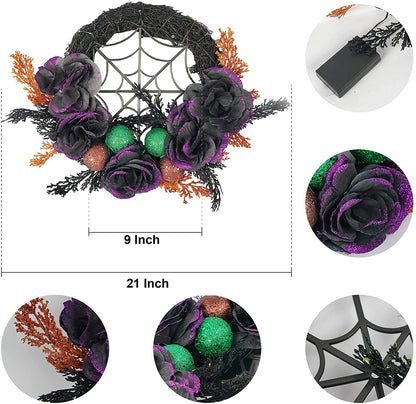 LED Halloween Wreaths for Front Door