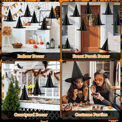 Zsiparty Halloween Black Witch Hats for Home Party Yard