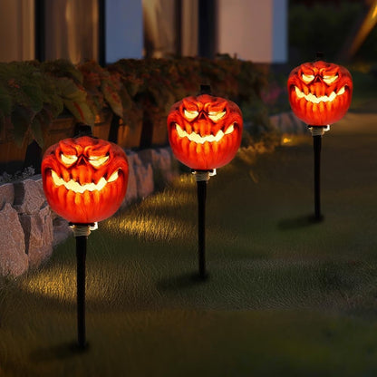 Halloween Decorations Lighted Pumpkin Pathway Lights Stakes