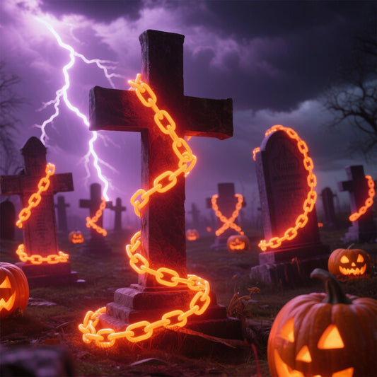 💥Halloween Chain-Link String Lights✨🕯️