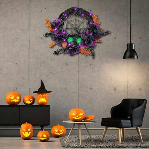 LED Halloween Wreaths for Front Door
