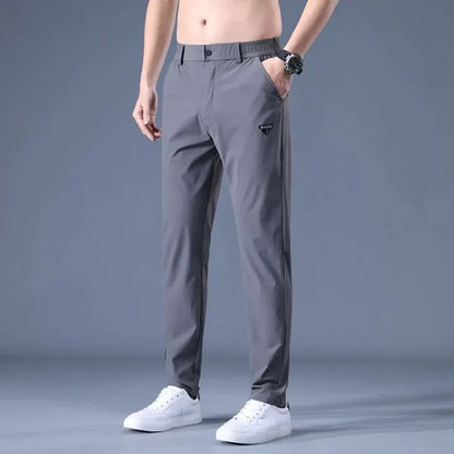 Summer elastic ice silk thin trousers