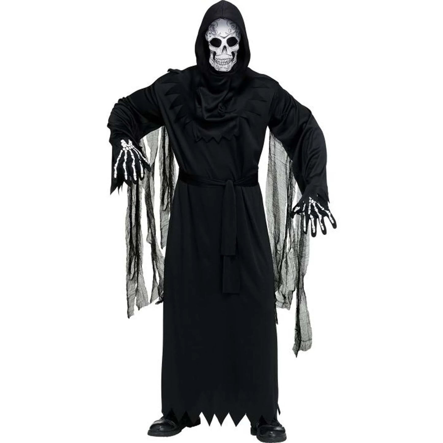 The day of the Dead Reaper Costume for Adults, Black Robe