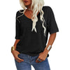 Women's Solid Color V-Neck T-shirt
