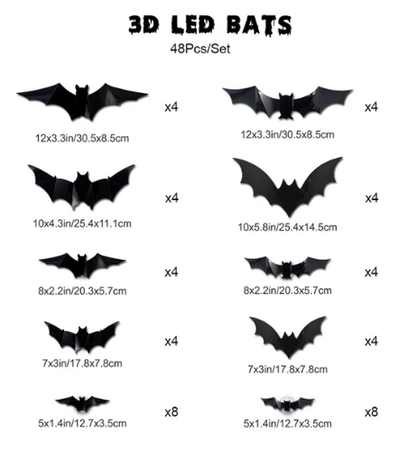 🦇Halloween 3D Lighted Bats