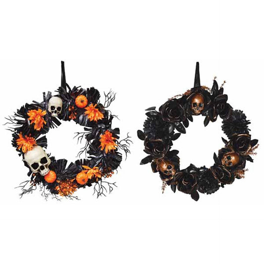 Skull Wreath, 17 Inches, Assortment, 1 Count