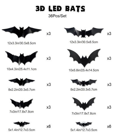 🦇Halloween 3D Lighted Bats
