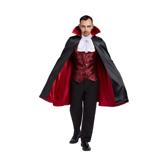Classic Vampire Costume for Adults, Vest, Tie and Cape