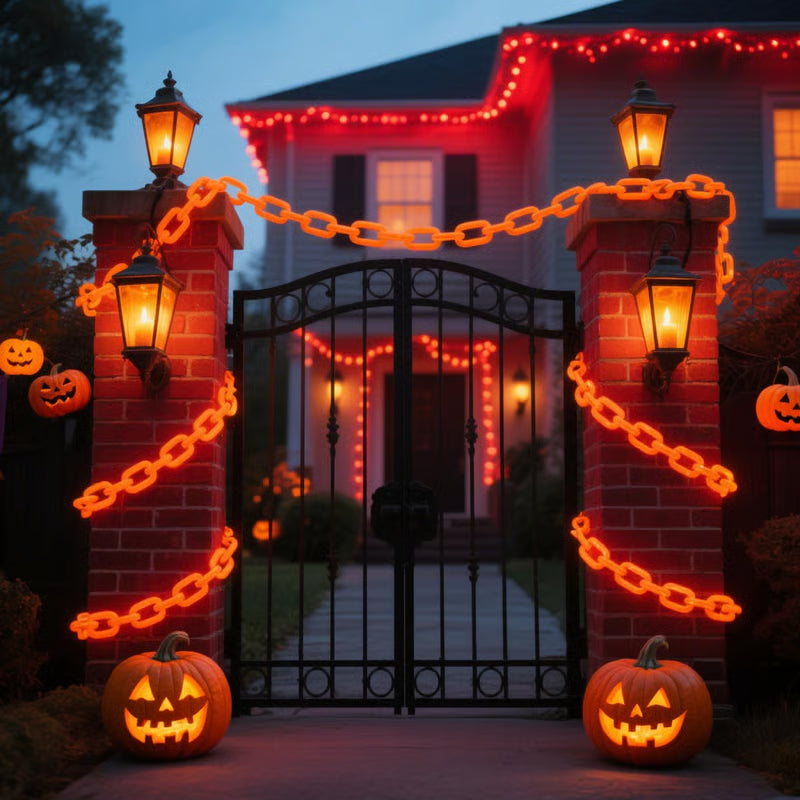 💥Halloween Chain-Link String Lights✨🕯️