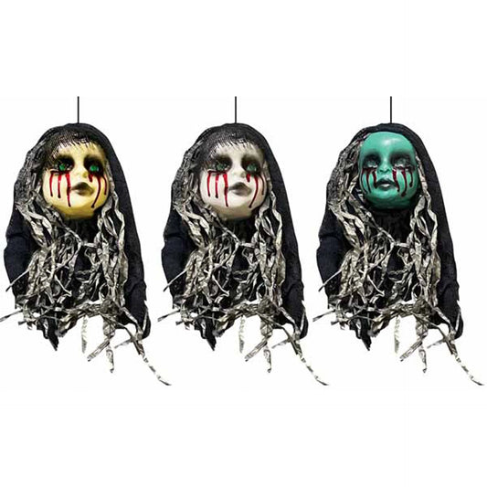 Hanging Doll Head Decoration, Assortment, 1 Count