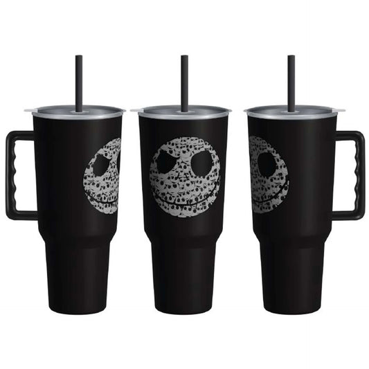 Jack Skellington Stainless Steel Tumbler with Straw, Nightmare Before Christmas