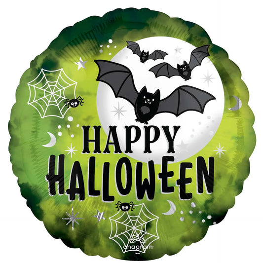 Glow Batty Halloween Round Foil Balloon