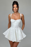 Solid color jacquard strapless bow dress