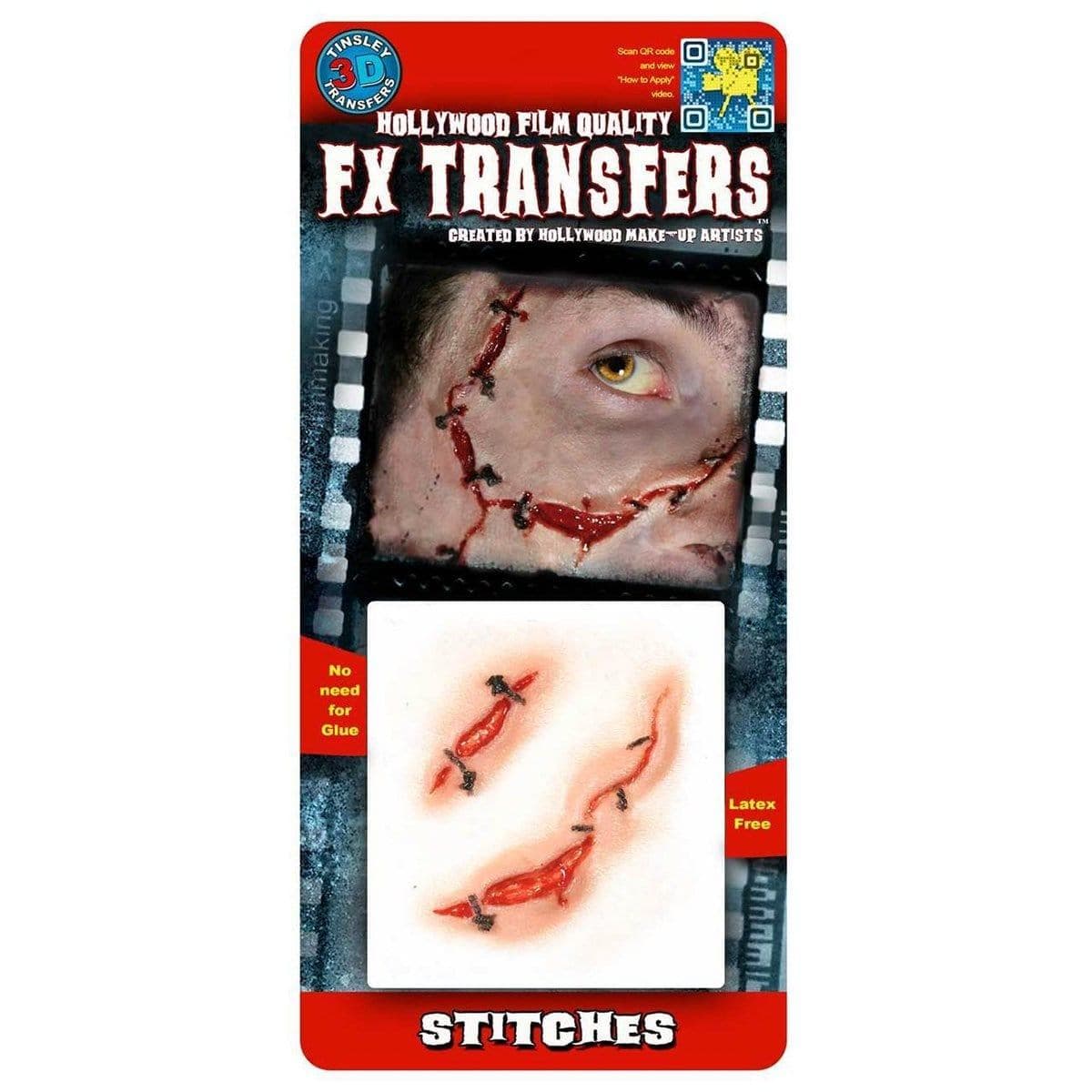 3D FX Transfers Stiches Latex Free Prosthetic