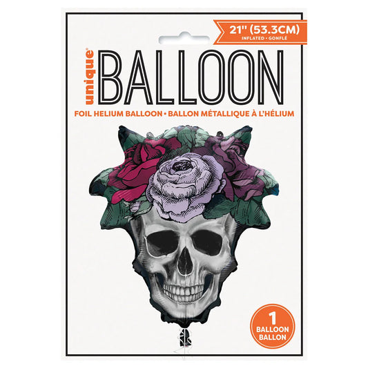 Floral Skull Supershape Foil Balloon