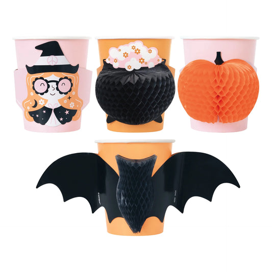 Groovy Halloween Paper Cups with Pop-Outs,