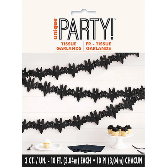 Iridescent Hauntings Bat Tissue Garland